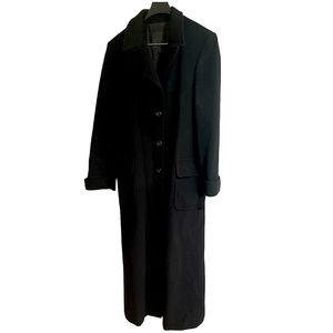 Calvin Klein Black long wool button coat 10